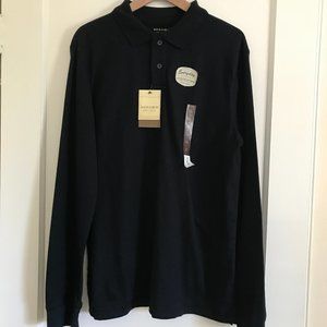 Sonoma Long Sleeve Polo, Navy Blue, Large